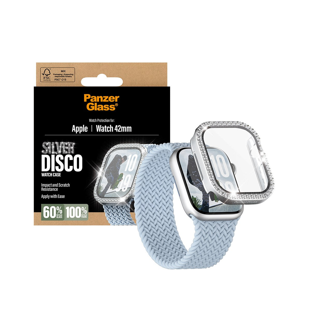 PanzerGlass® Skærmbeskyttelse Full body Disco Sølv Apple Watch Series 11 | 10 | 42mm